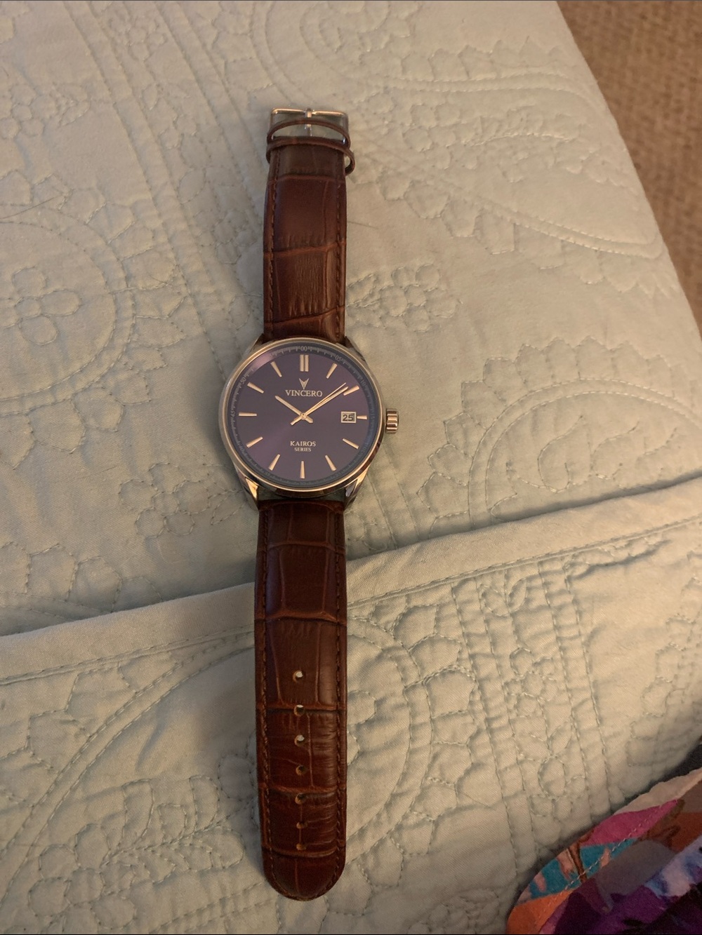Vincero Men's Watch - Blue Dial with Brown Leather Strap